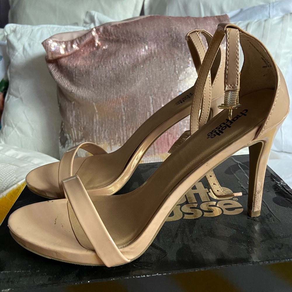 Strappy sandals heels nude size 9 Charlotte Russe